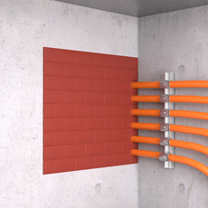 Anwendungsbeispiel des ZZ® Brandschutzsstein an einer Wand im Tunnelbau Tunnelanwendung Wand Zapp Zimmermann Brandschutzsstein