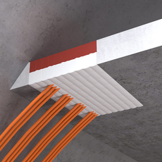 Anwendungsbeispiel des ZZ® Brandschutzsstein silikonisiert unter der Decke im Tunnelbau Tunnelanwendung Decke Zapp Zimmermann Brandschutzsstein silikonisiert